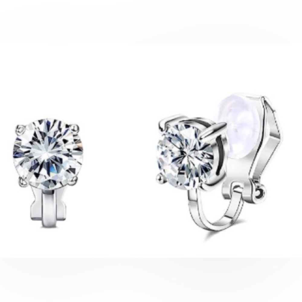 Silver Clip-On Stud Earrings 6mm, 1 Pair